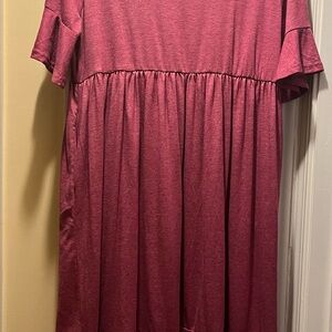 Women’s Short Sleeve Pink Babydoll Dress